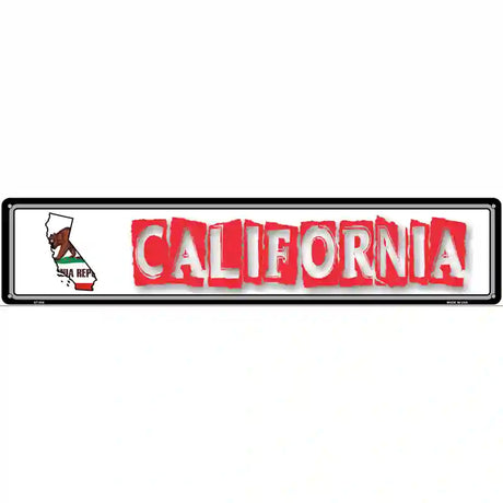 California State Outline Novelty Metal Vanity Street Sign 24" x 5" (ST)