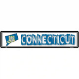 Connecticut State Outline Novelty Metal Vanity Street Sign 24" x 5" (ST)