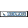 Delaware State Outline Novelty Metal Vanity Street Sign 24" x 5" (ST)