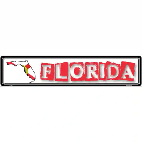 Florida State Outline Novelty Metal Vanity Street Sign 24" x 5" (ST)