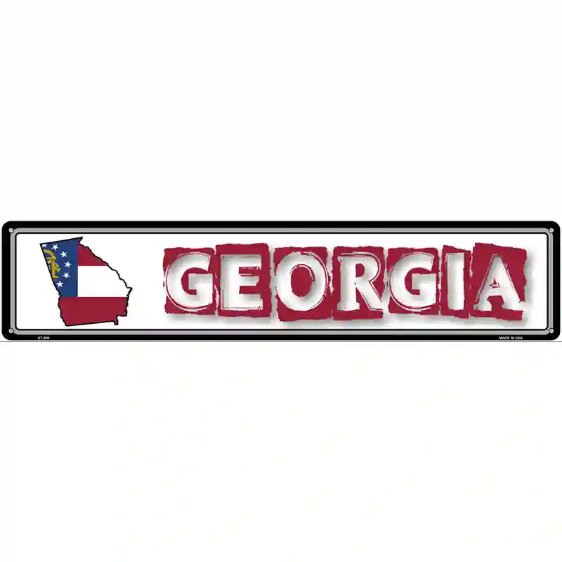 Georgia State Outline Novelty Metal Vanity Street Sign 24" x 5" (ST)