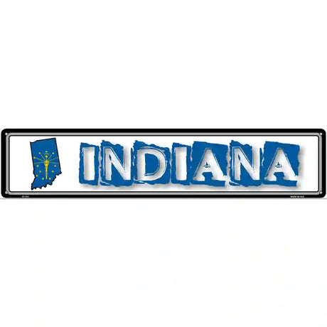 Indiana State Outline Novelty Metal Vanity Street Sign 24" x 5" (ST)