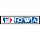 Iowa State Outline Novelty Metal Vanity Street Sign 24" x 5" (ST)