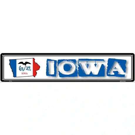 Iowa State Outline Novelty Metal Vanity Street Sign 24" x 5" (ST)