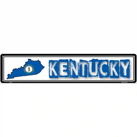 Kentucky State Outline Novelty Metal Vanity Street Sign 24" x 5" (ST)