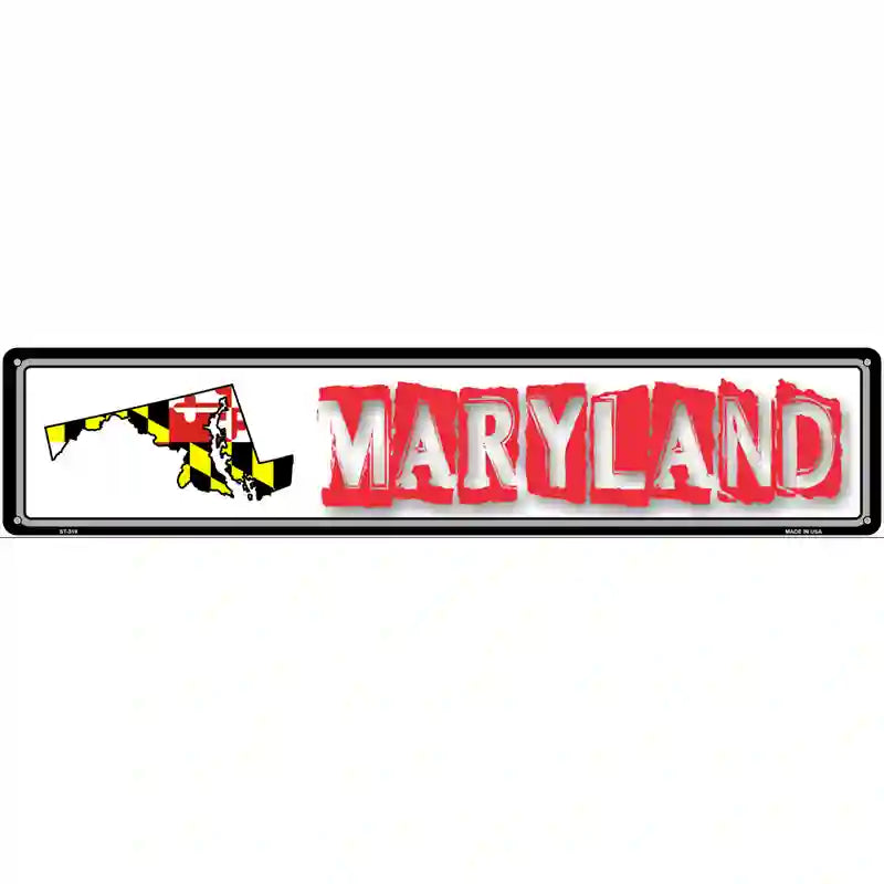 Maryland State Outline Novelty Metal Vanity Street Sign 24" x 5" (ST)