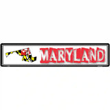 Maryland State Outline Novelty Metal Vanity Street Sign 24" x 5" (ST)