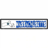 Massachusetts State Outline Novelty Metal Vanity Street Sign 24" x 5" (ST)