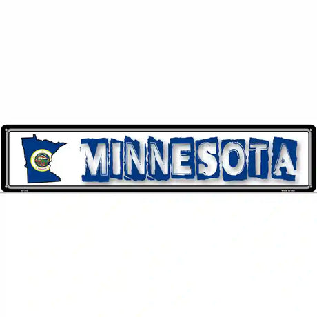 Minnesota State Outline Novelty Metal Vanity Street Sign 24" x 5" (ST)