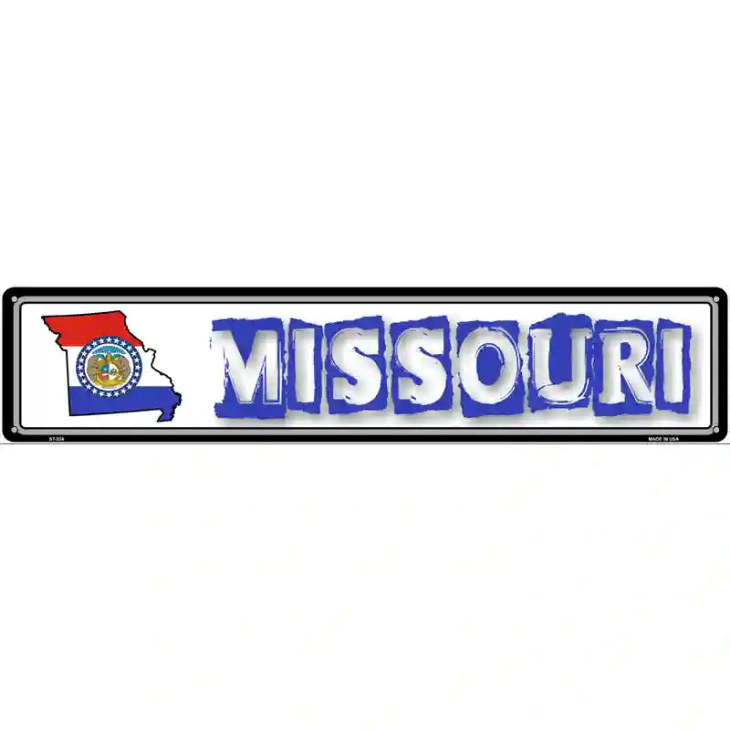 Missouri State Outline Novelty Metal Vanity Street Sign 24" x 5" (ST)