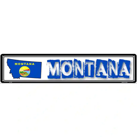 Montana State Outline Novelty Metal Vanity Street Sign 24" x 5" (ST)