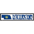 Nebraska State Outline Novelty Metal Vanity Street Sign 24" x 5" (ST)