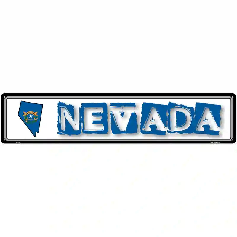 Nevada State Outline Novelty Metal Vanity Street Sign 24" x 5" (ST)