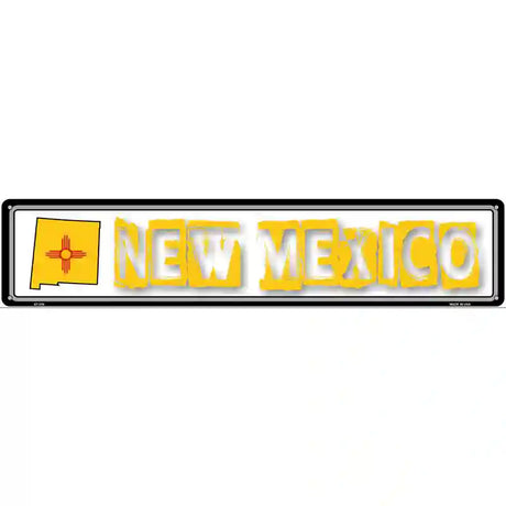 New Mexico State Outline Novelty Metal Vanity Street Sign 24" x 5" (ST)