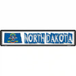 North Dakota State Outline Novelty Metal Vanity Street Sign 24" x 5" (ST)