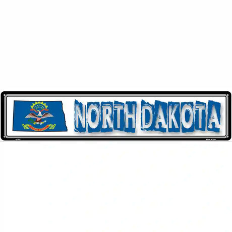 North Dakota State Outline Novelty Metal Vanity Street Sign 24" x 5" (ST)