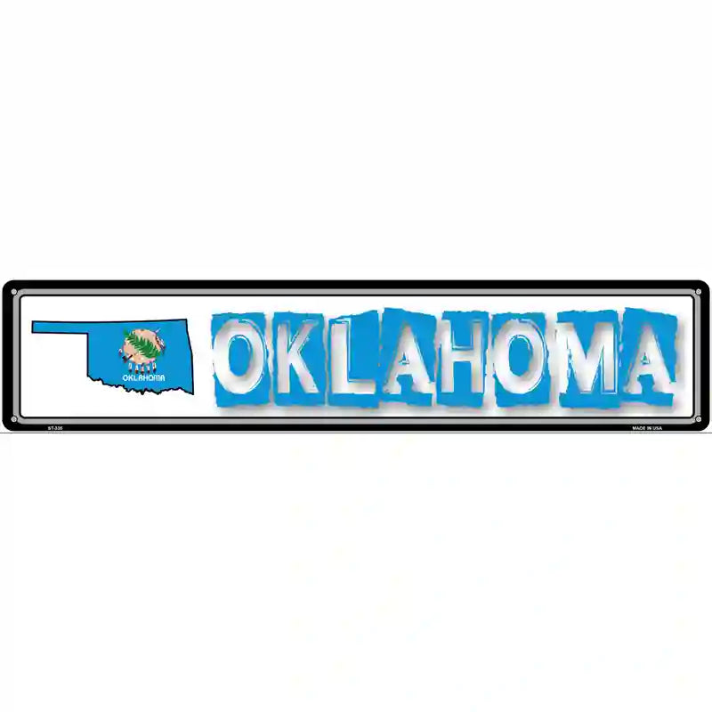 Oklahoma State Outline Novelty Metal Vanity Street Sign 24" x 5" (ST)