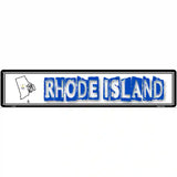 Rhode Island State Outline Novelty Metal Vanity Street Sign 24" x 5" (ST)