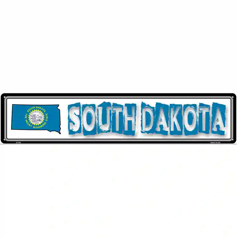 South Dakota State Outline Novelty Metal Vanity Street Sign 24" x 5" (ST)