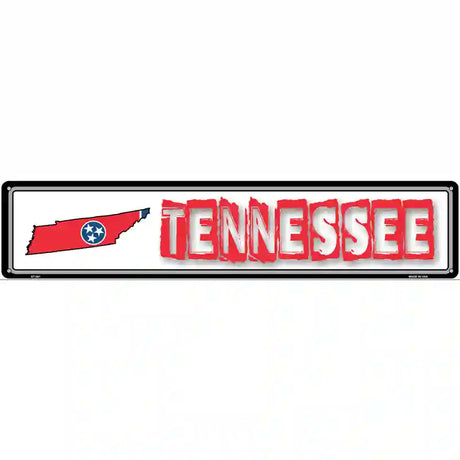 Tennessee State Outline Novelty Metal Vanity Street Sign 24" x 5" (ST)