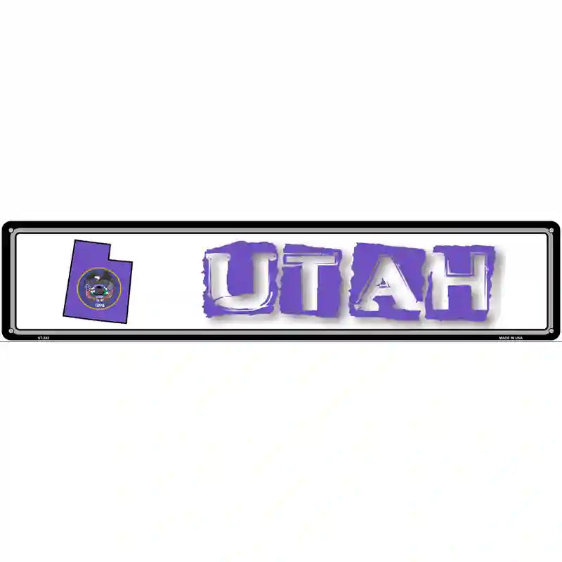 Utah State Outline Novelty Metal Vanity Street Sign 24" x 5" (ST)