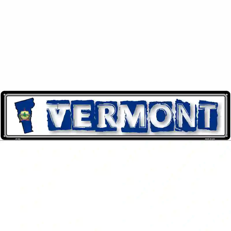 Vermont State Outline Novelty Metal Vanity Street Sign 24" x 5" (ST)