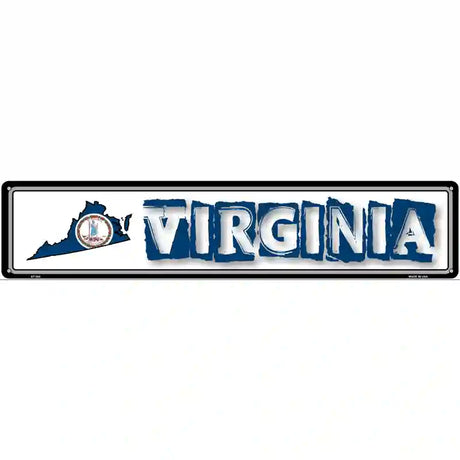 Virginia State Outline Novelty Metal Vanity Street Sign 24" x 5" (ST)