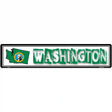 Washington State Outline Novelty Metal Vanity Street Sign 24" x 5" (ST)