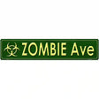 Zombie Ave Metal Novelty Street Sign 24" x 5" (ST)