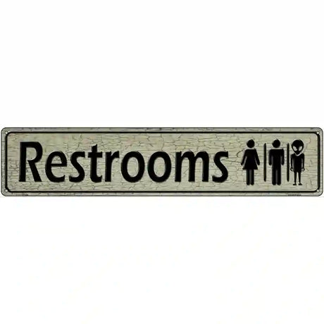 Restrooms Metal Novelty Street Sign 24" x 5" (ST)