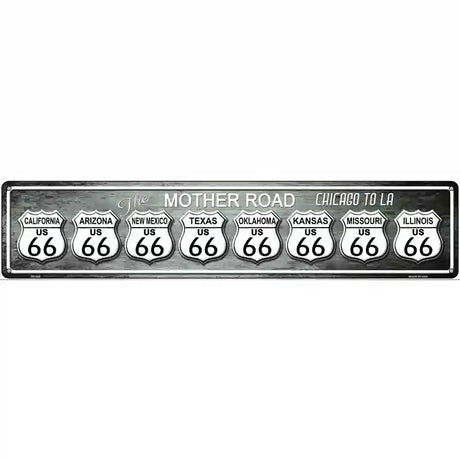 Route 66 Chicago To LA Metal Novelty Street Sign 24" x 5" (ST)