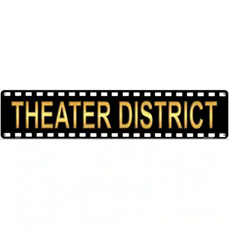 Theater District Metal Novelty Street Sign 24" x 5" (ST)