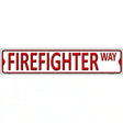 Firefighter Way Metal Novelty Street Sign 24" x 5" (ST)