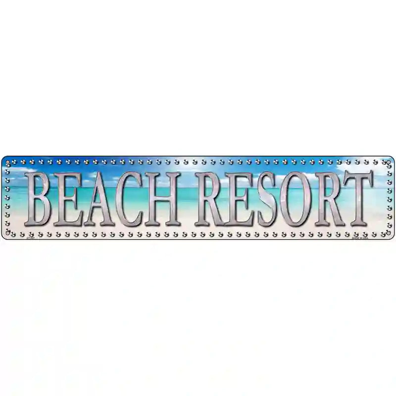 Beach Resort Novelty Metal Street Sign 24" x 5" (ST)