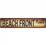 Beach Front Novelty Metal Street Sign 24" x 5" (ST)