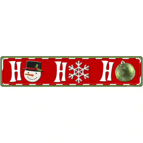 Ho Ho Ho Novelty Metal Street Sign 24" x 5" (ST)