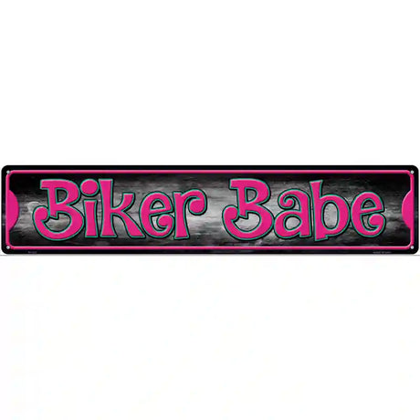 Biker Babe Novelty Metal Street Sign 24" x 5" (ST)