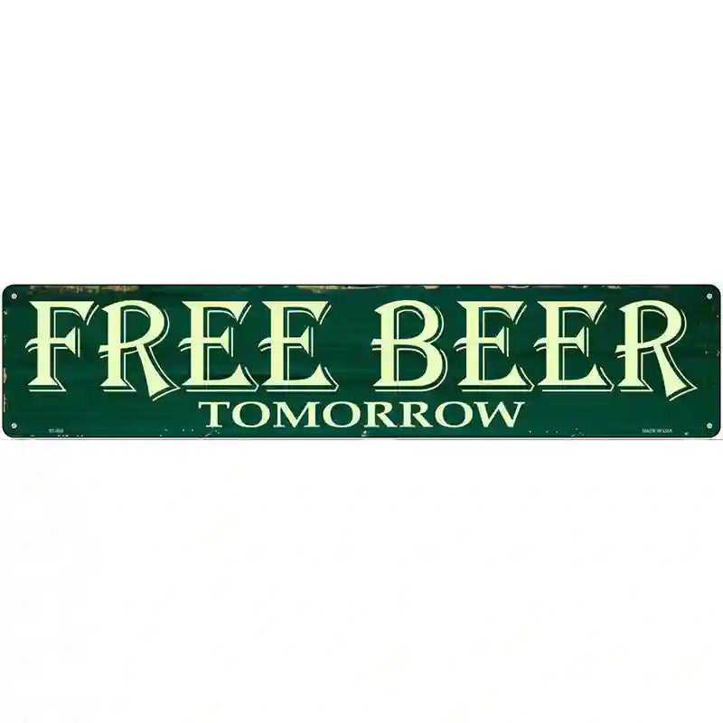 Free Beer Novelty Metal Street Sign 24" x 5" (ST)