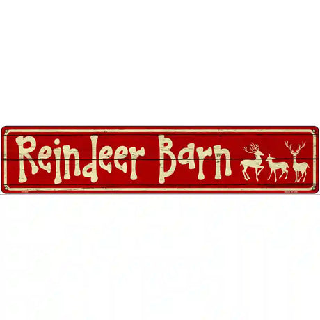 Reindeer Barn Novelty Street Sign 24" x 5" (ST)