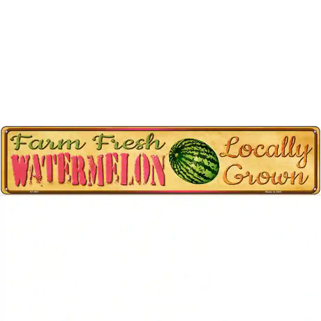 Farm Fresh Watermelon Novelty Metal Street Sign 24" x 5" (ST)