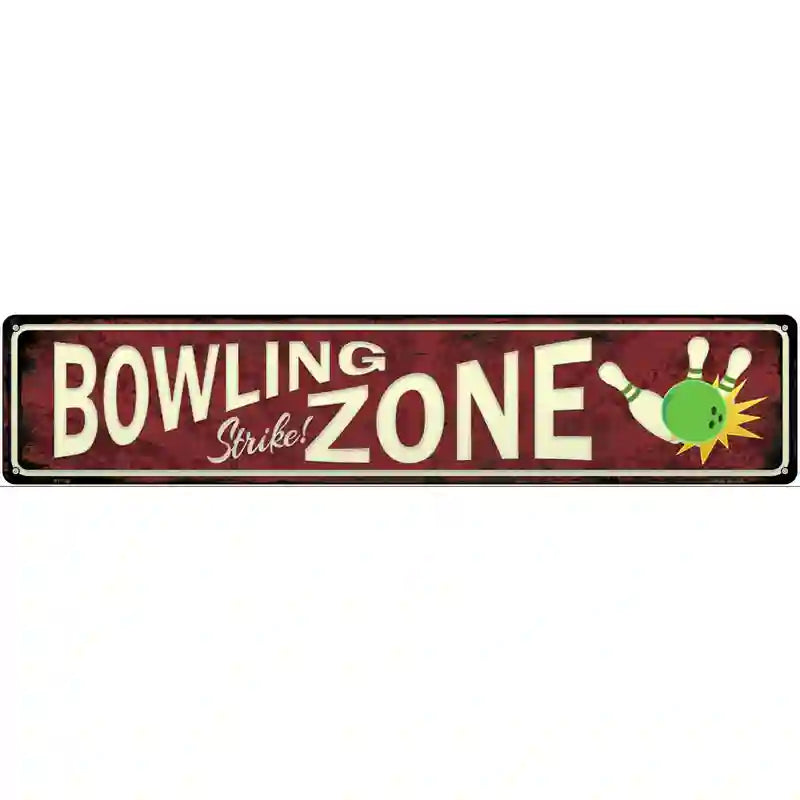 Bowling Strike Zone Novelty Street Sign 24" x 5" (ST)