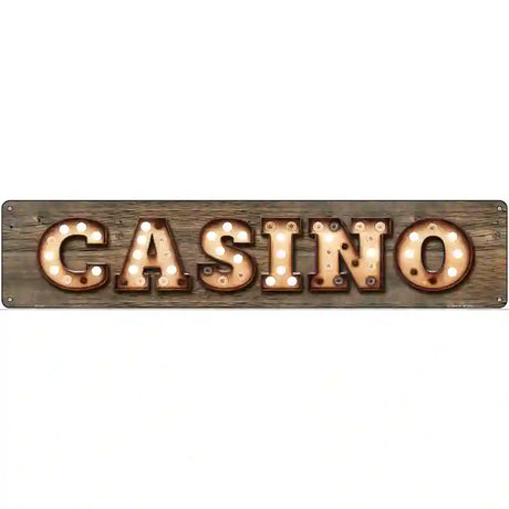 Casino Bulb Lettering Novelty Metal Street Sign 24" x 5" (ST)