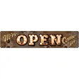 Were Open Come In Bulb Lettering Novelty Metal Street Sign 24" x 5" (ST)