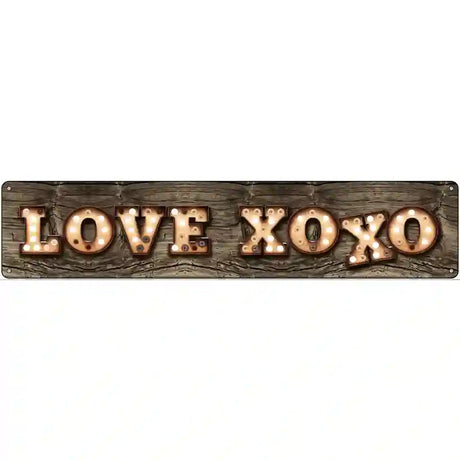 Love XOXO Bulb Lettering Novelty Metal Street Sign 24" x 5" (ST)