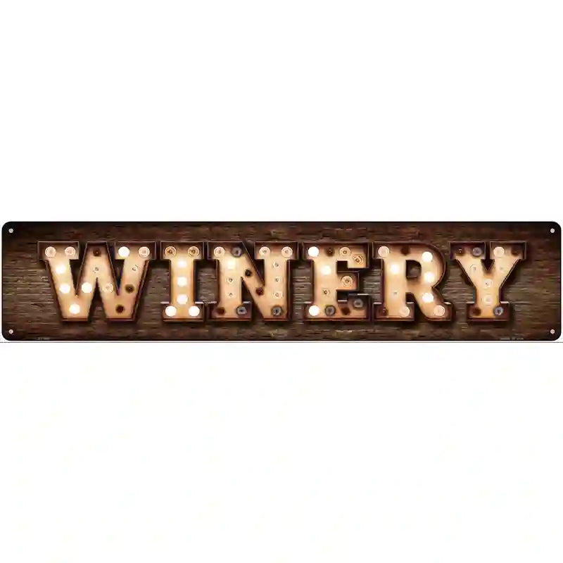 Winery Bulb Lettering Novelty Metal Street Sign 24" x 5" (ST)