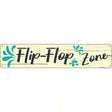 Blue Flip Flop Zone Novelty Metal Street Sign 24" x 5" (ST)