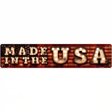 Made in the USA Bulb Lettering American Flag Novelty Metal Street Sign 24" x 5" (ST)