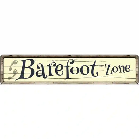 Barefoot Zone Novelty Metal Street Sign 24" x 5" (ST)