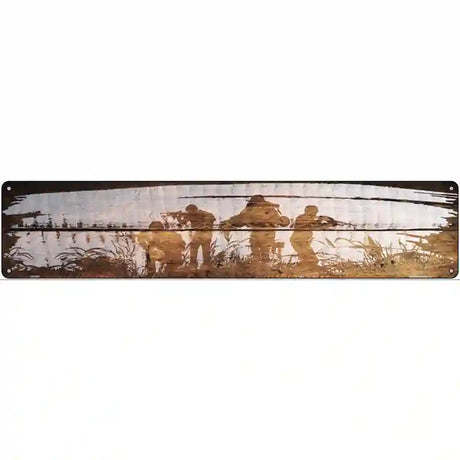 Soldiers Wood Silhouette Novelty Metal Street Sign 24" x 5" (ST)