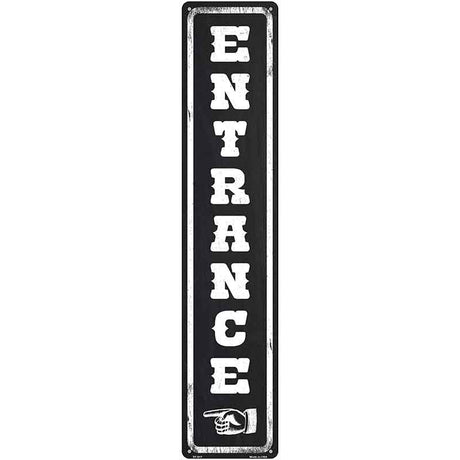 Entrance to the Left Novelty Metal Street Sign 24" x 5" (ST)